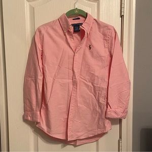 Ralph Lauren Slim Fit Pink Button Up, size 0